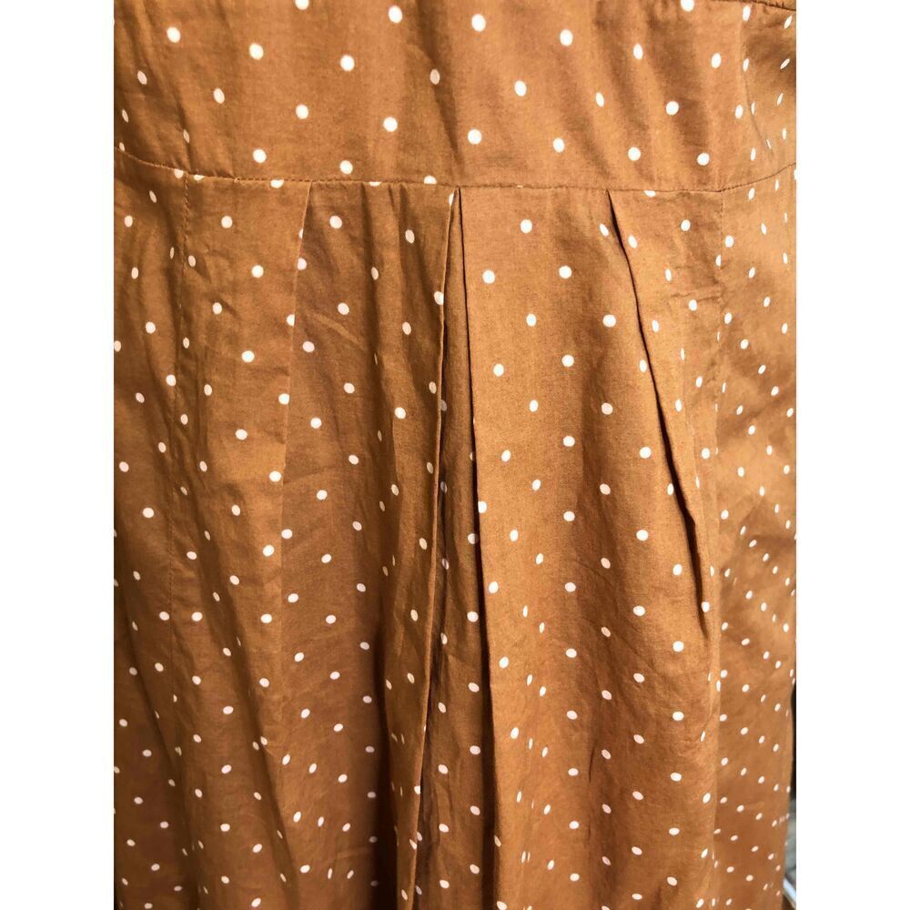 Lands' End Womens Brown White Polka Dot Wrap Dress V Neck Sleeveless Size 10 - Picture 3 of 9